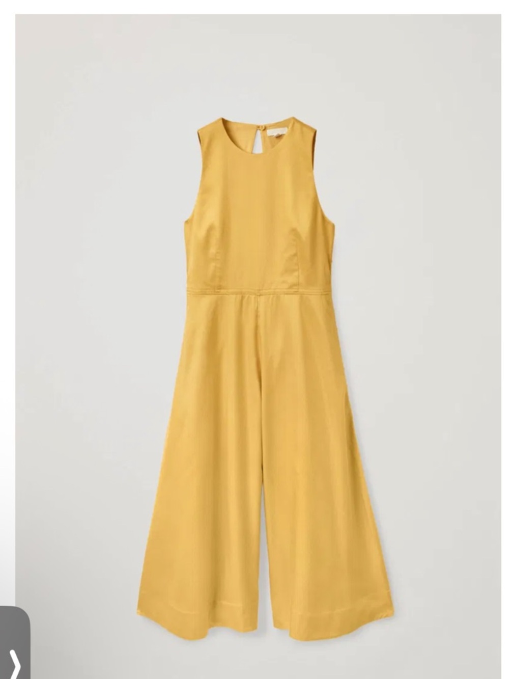 COS Sleeveless Mustard Wide-Leg Drawstring Jumpsuit with open back - Picture 3 of 6